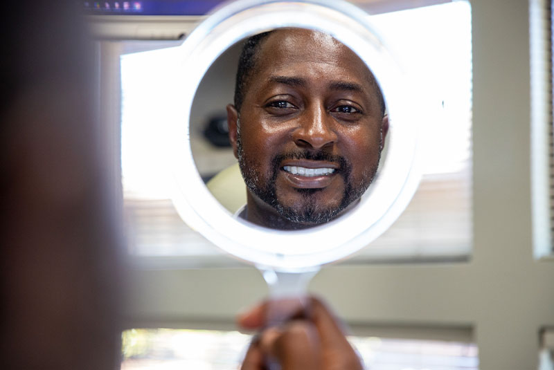 dental patient smiling